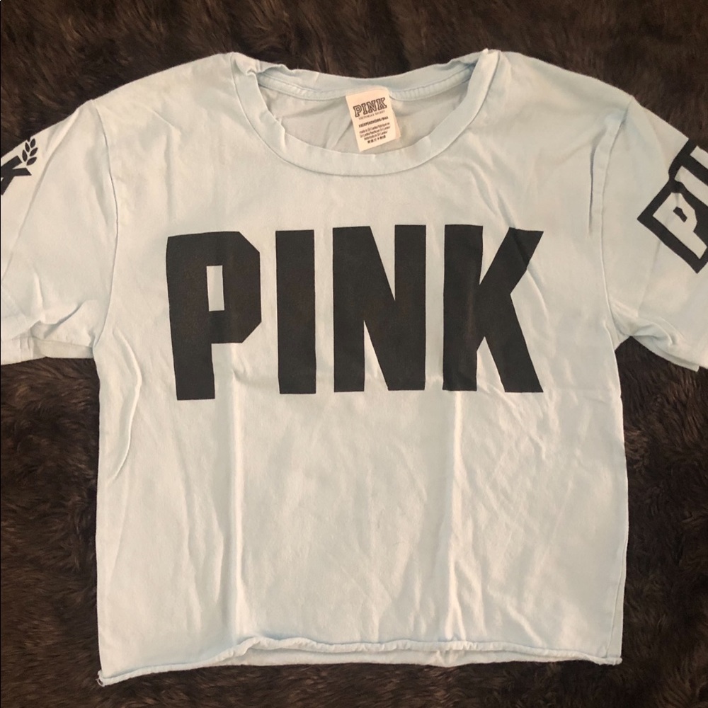 PINK cropped logo tee